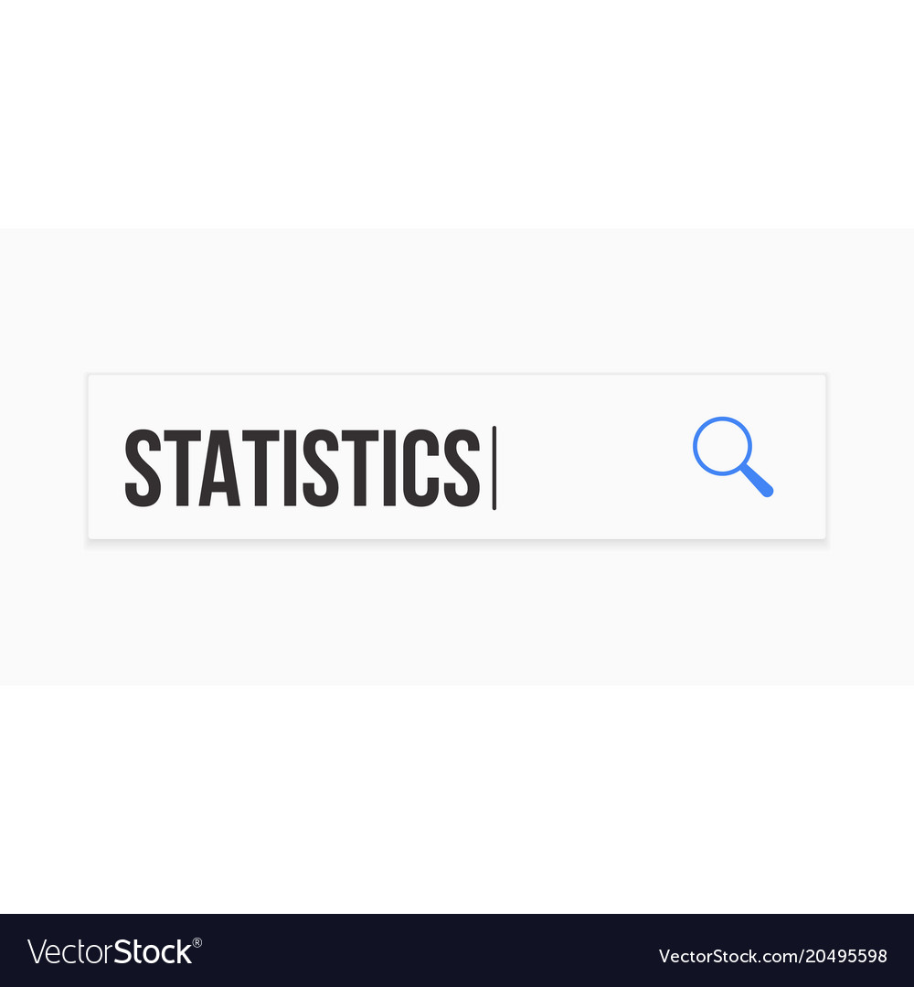 Statistics word magnifying glass