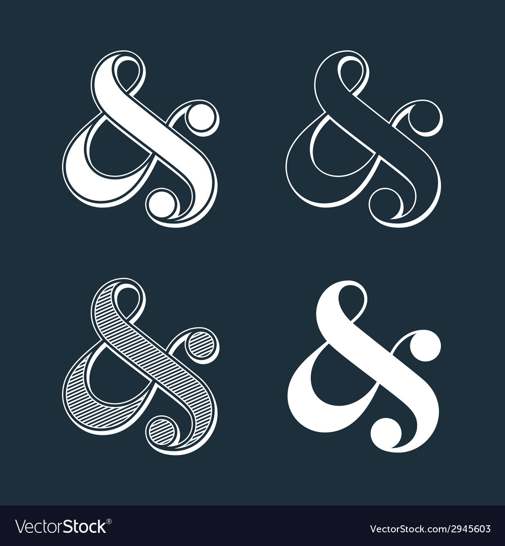 Ampersand Collection Royalty Free Vector Image