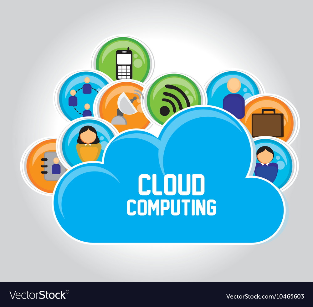 Cloud computing data icon Royalty Free Vector Image