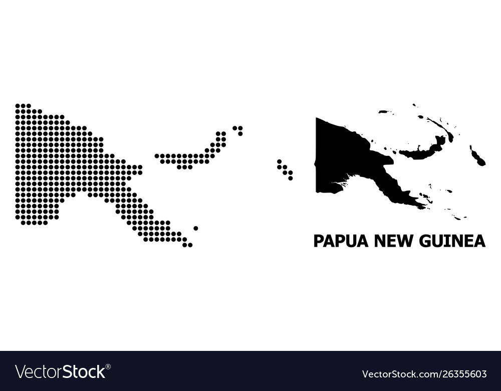 Dot pattern map papua new guinea vector image Dot pattern map papua new guinea