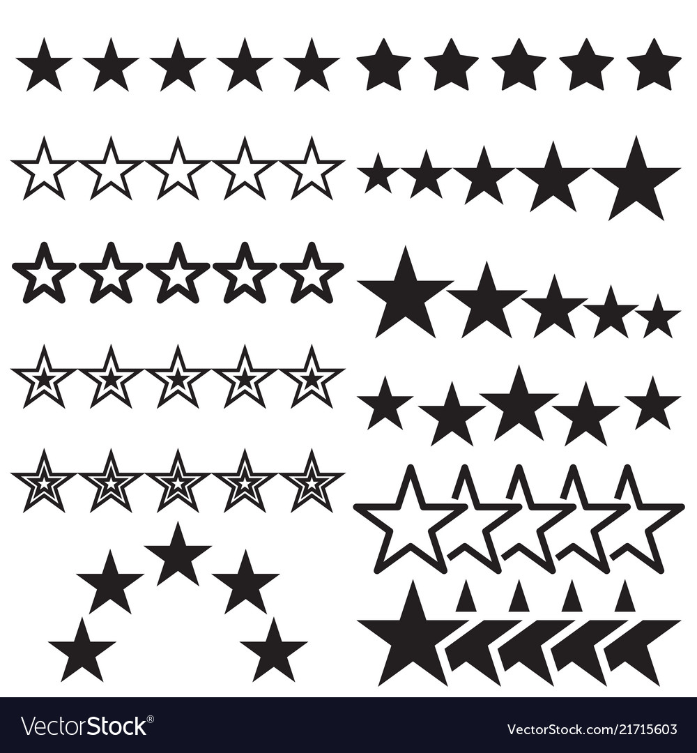 Five-star symbols isolated on a white background vector image Five-star symbols isolated on a white background