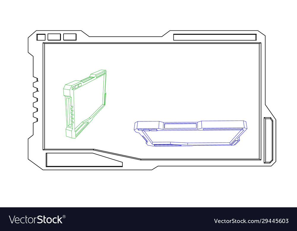 Futuristic monitor outline