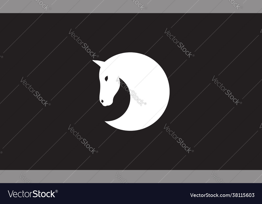 Geometric Unicorn Logo - Circle Symbol