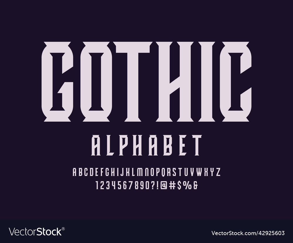 Gothic font Royalty Free Vector Image - VectorStock