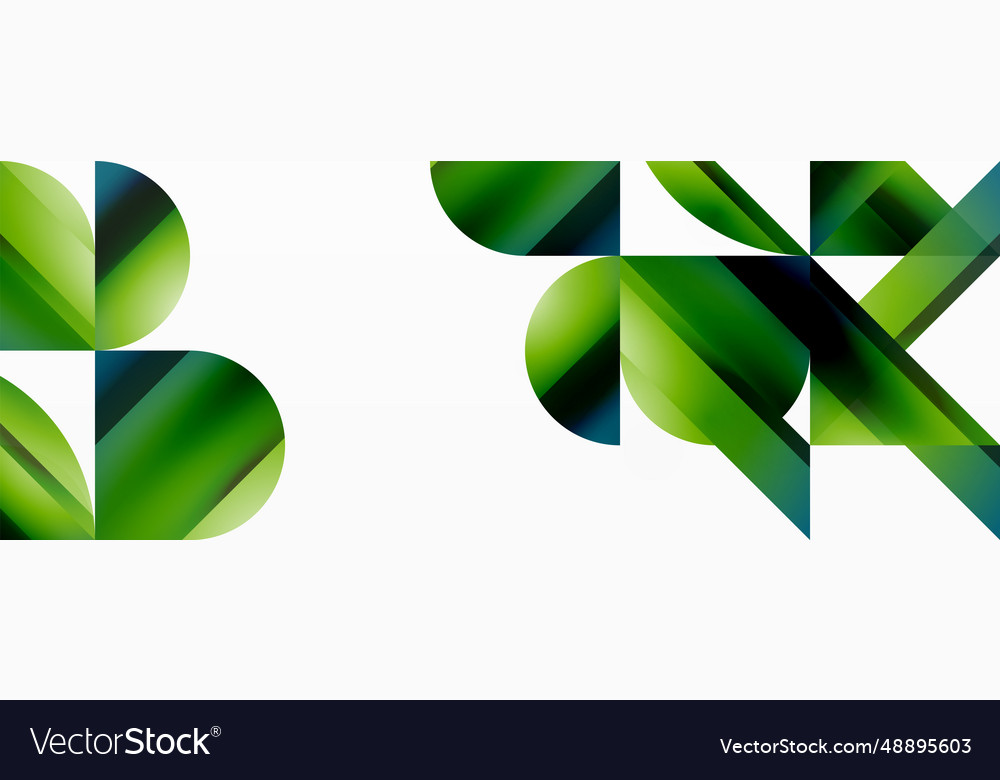 Gradient color triangles and circles on white vector image Gradient color triangles and circles on white