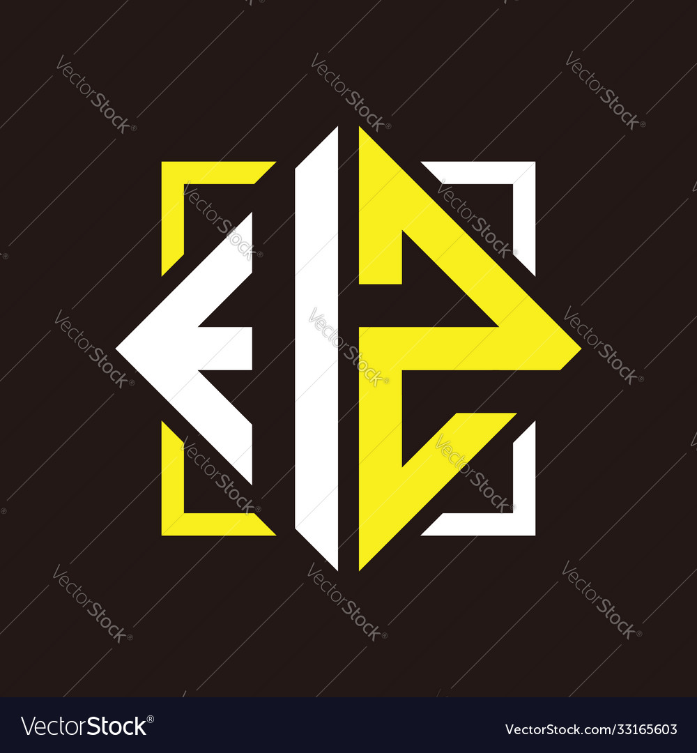 I z initials quadrangle monogram with square