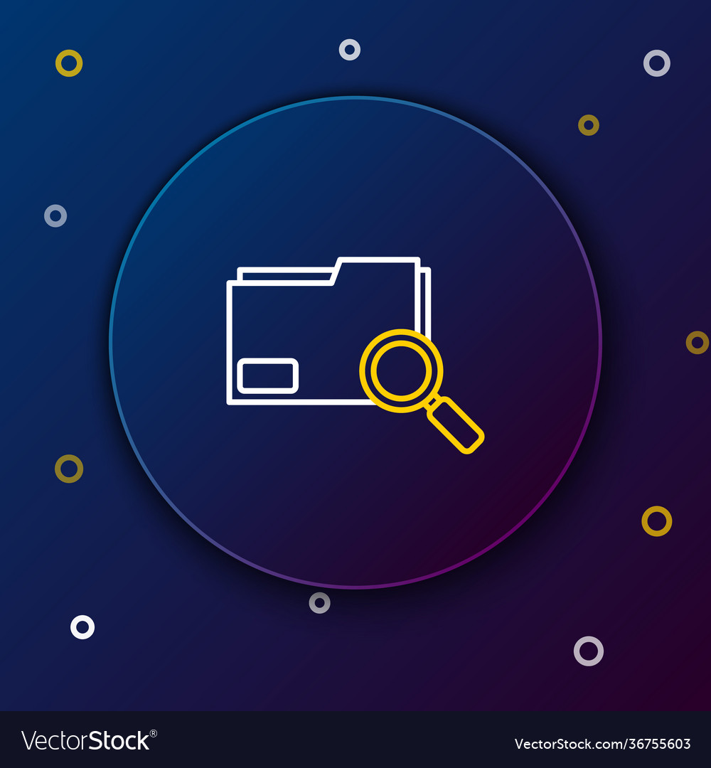 Line search concept with folder icon isolated vector image Line search concept with folder icon isolated