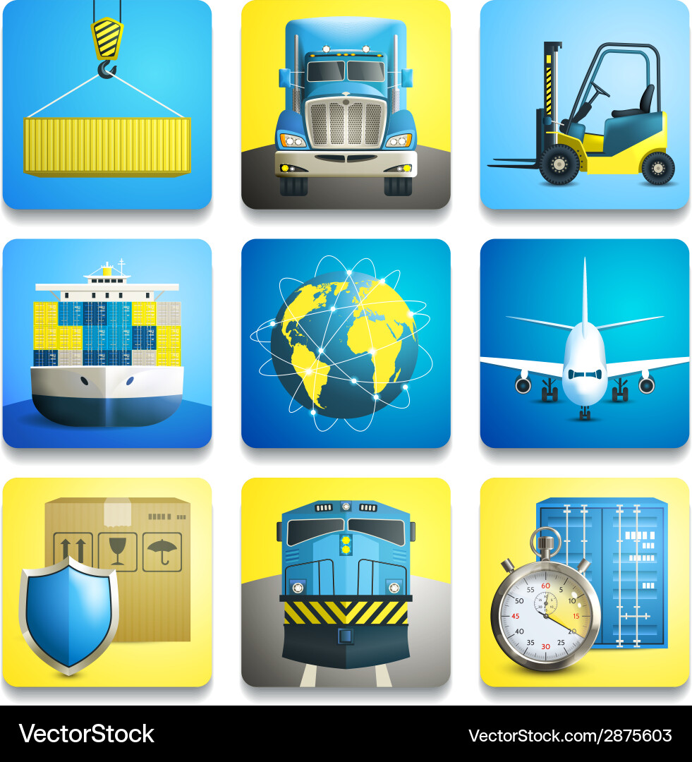 Logistic icons set Royalty Free Vector Image - VectorStock