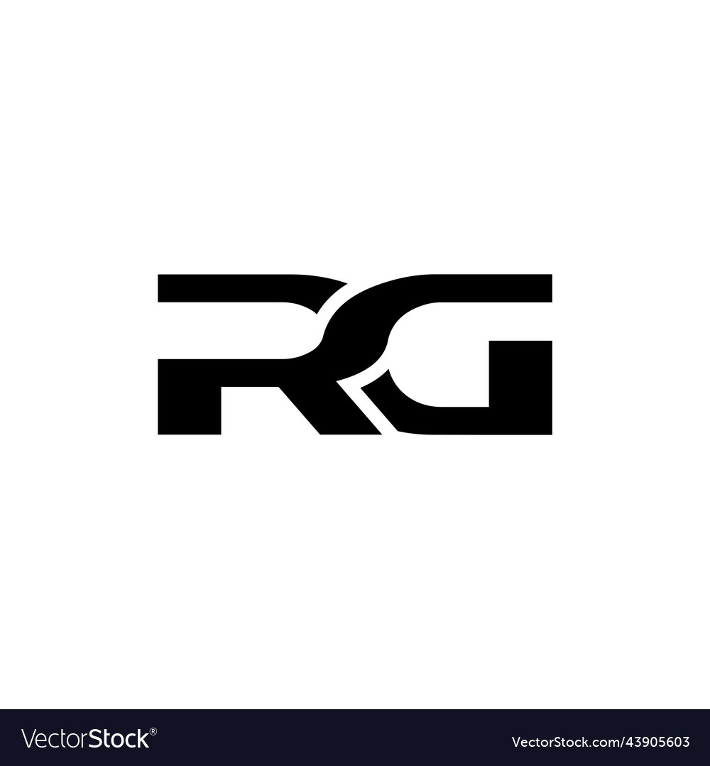 Rg Icon Logo Design Isolated On White Background Vector Image