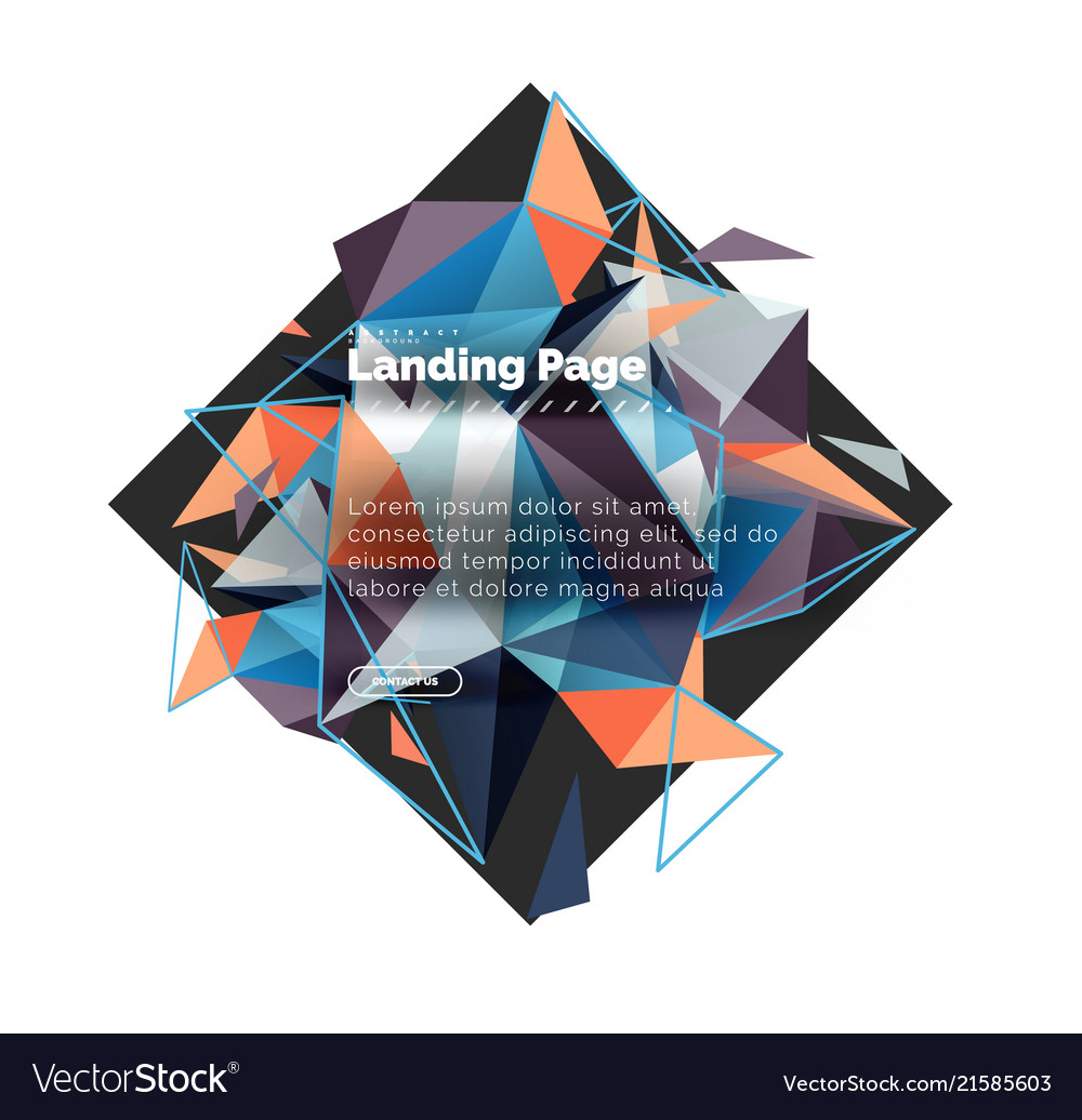 Triangular design abstract background landing vector image Triangular design abstract background landing