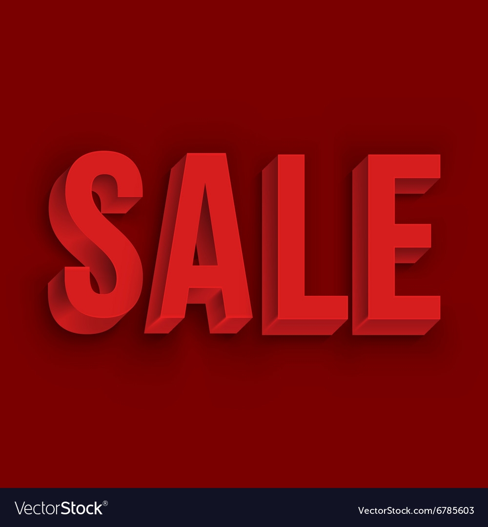 Volumetric white sale lettering