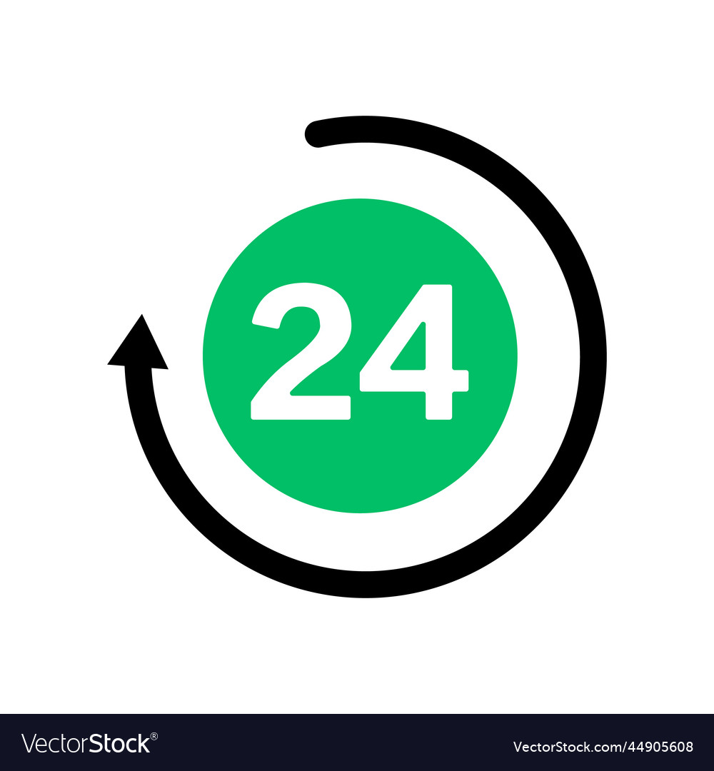 24 hour mark and rotating arrow