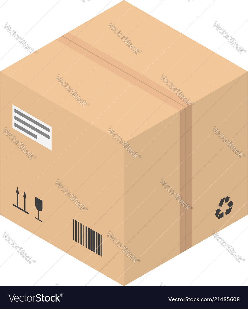 Download Box parcel icon isometric style Royalty Free Vector Image