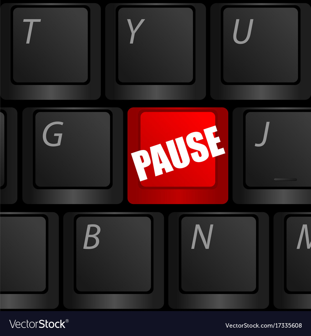 Computer keyboard with pause in red color