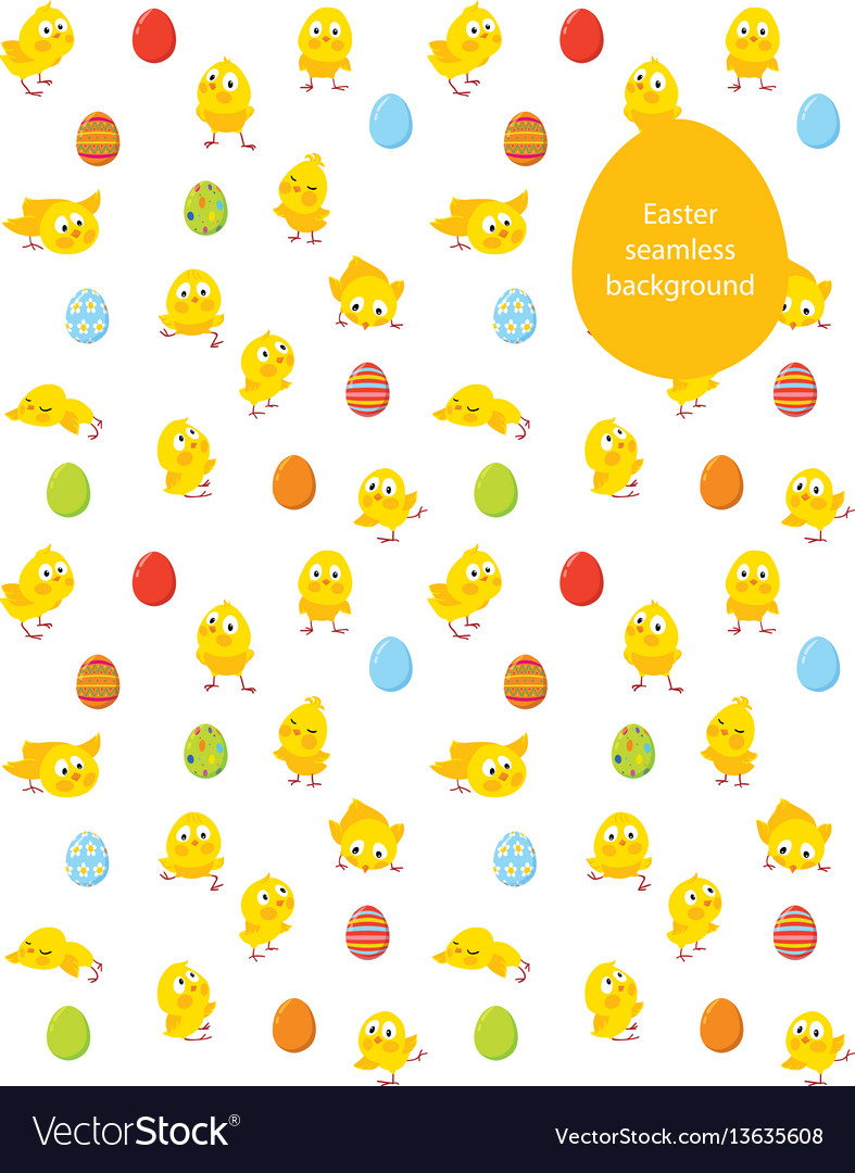 Easter seamless pattern chicks and eggs