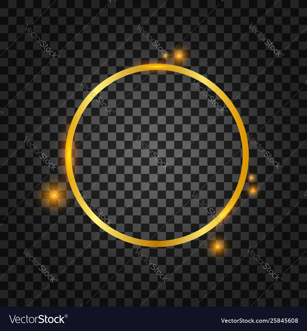 Golden frame with lights effects rectangle banner Vector Image