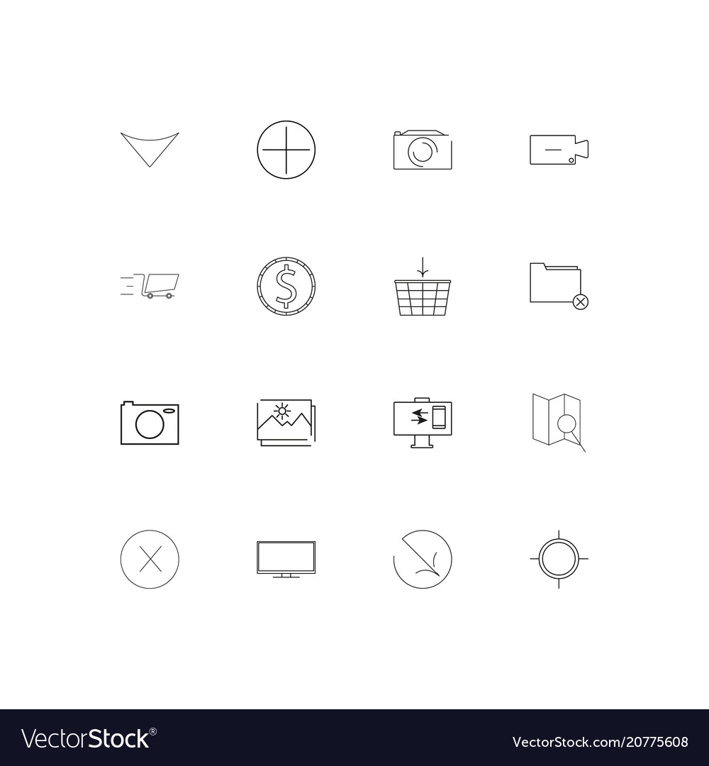 Interface linear thin icons set outlined simple
