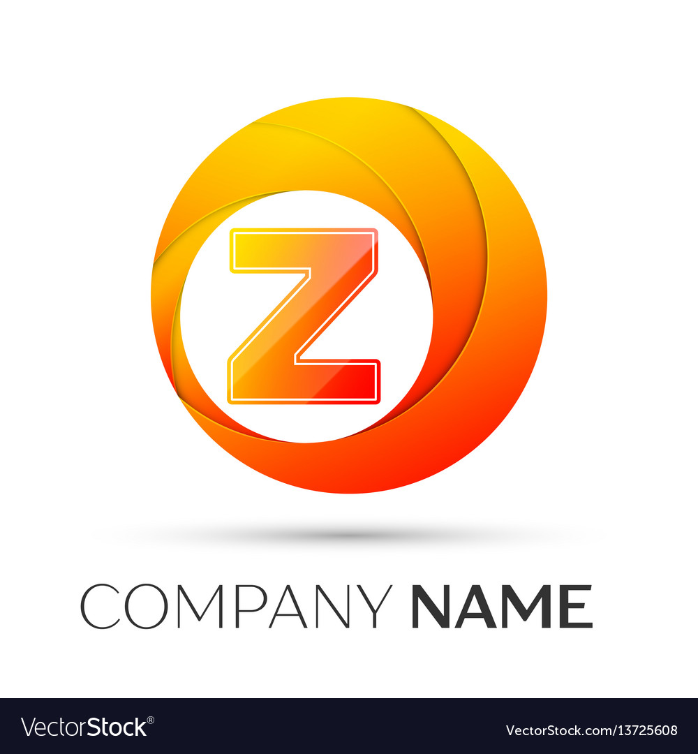 Letter z logo symbol in the colorful circle Vector Image