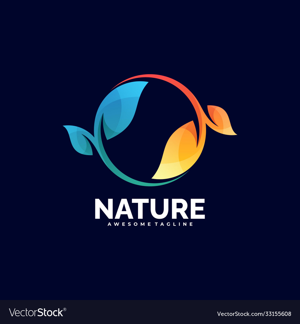 Logo nature gradient colorful style Royalty Free Vector