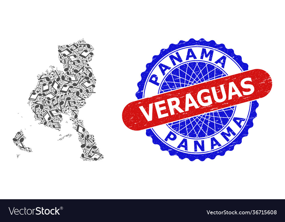 Music notation pattern for veraguas province map