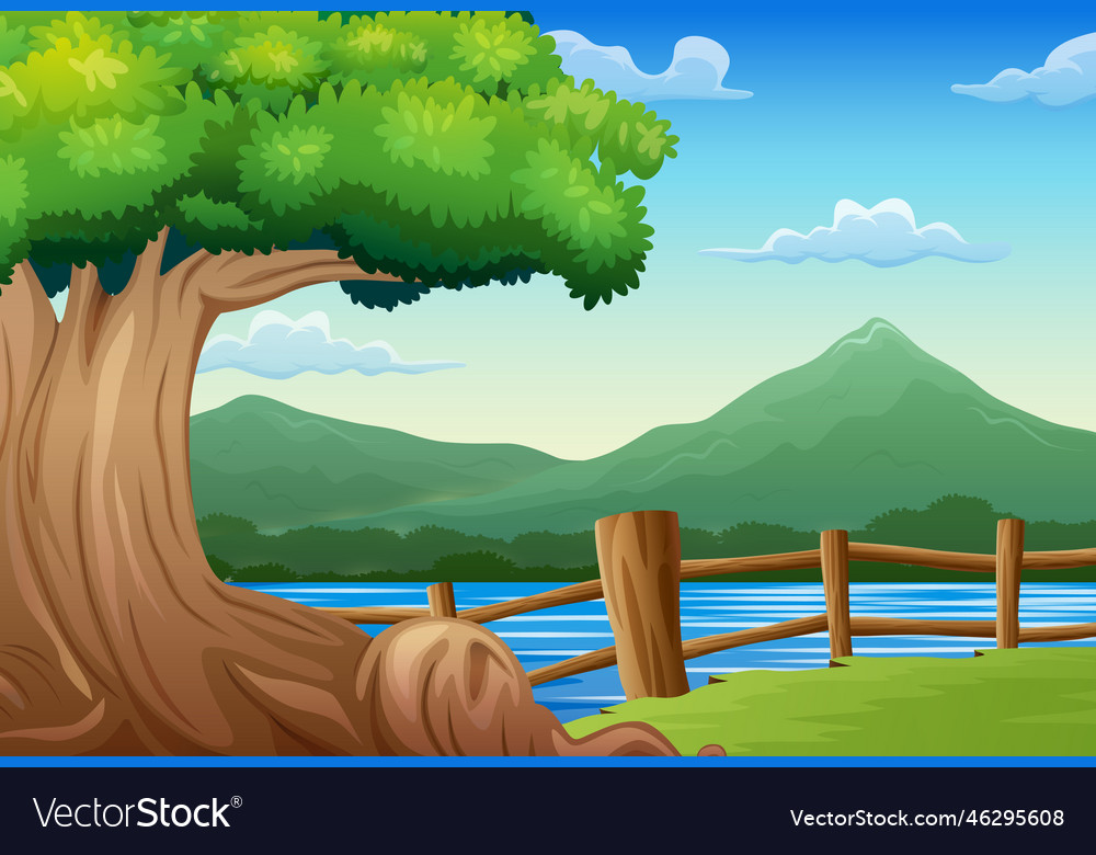 Nature landscape background with mountain