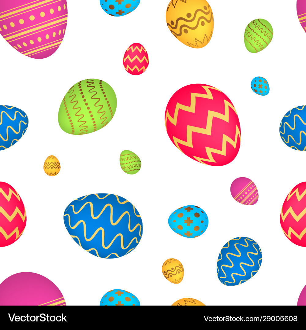 Seamless pattern with colorful easter eggs Vector Image