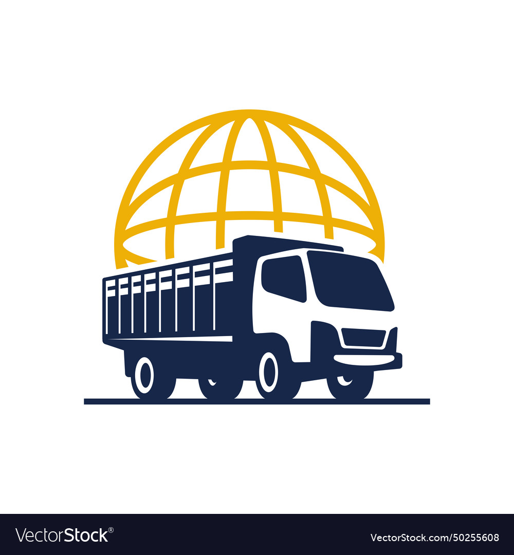 Truck connecting logo vector image Truck connecting logo
