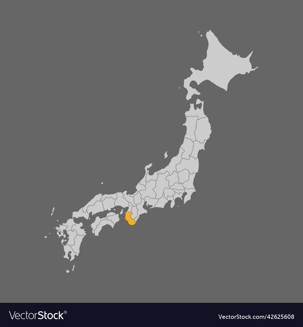 Wakayama prefecture highlight on the map of japan
