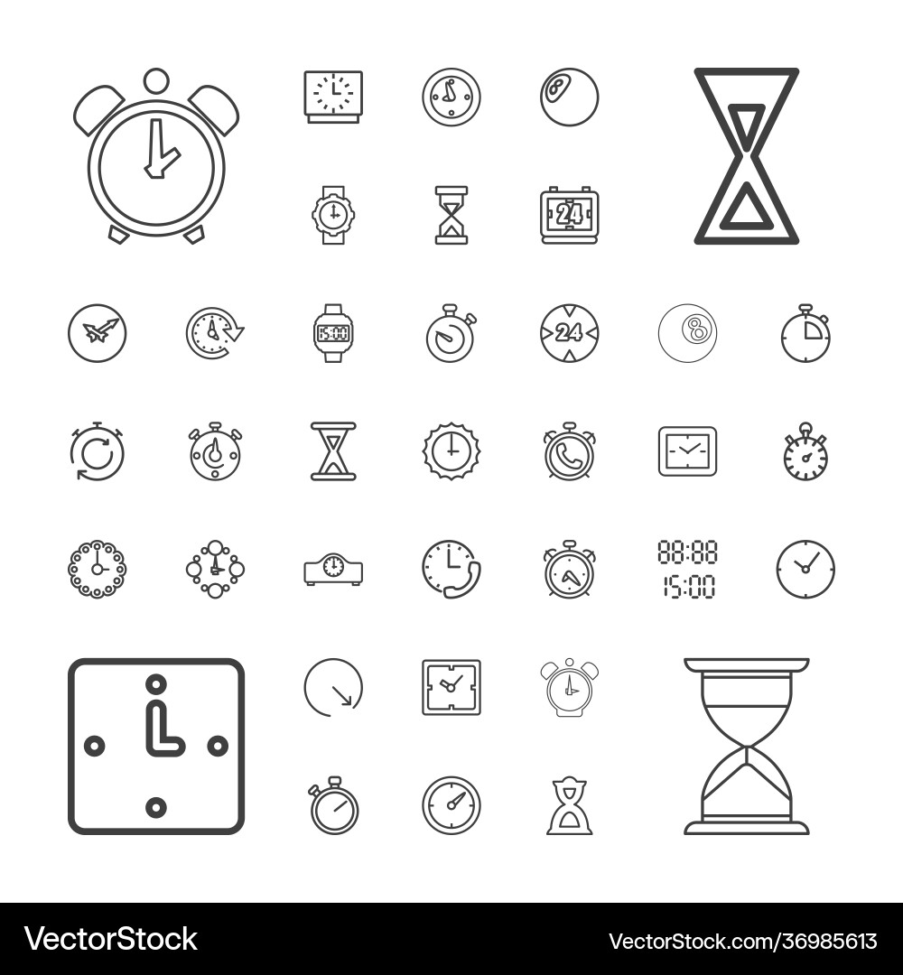 37 timer icons Royalty Free Vector Image - VectorStock