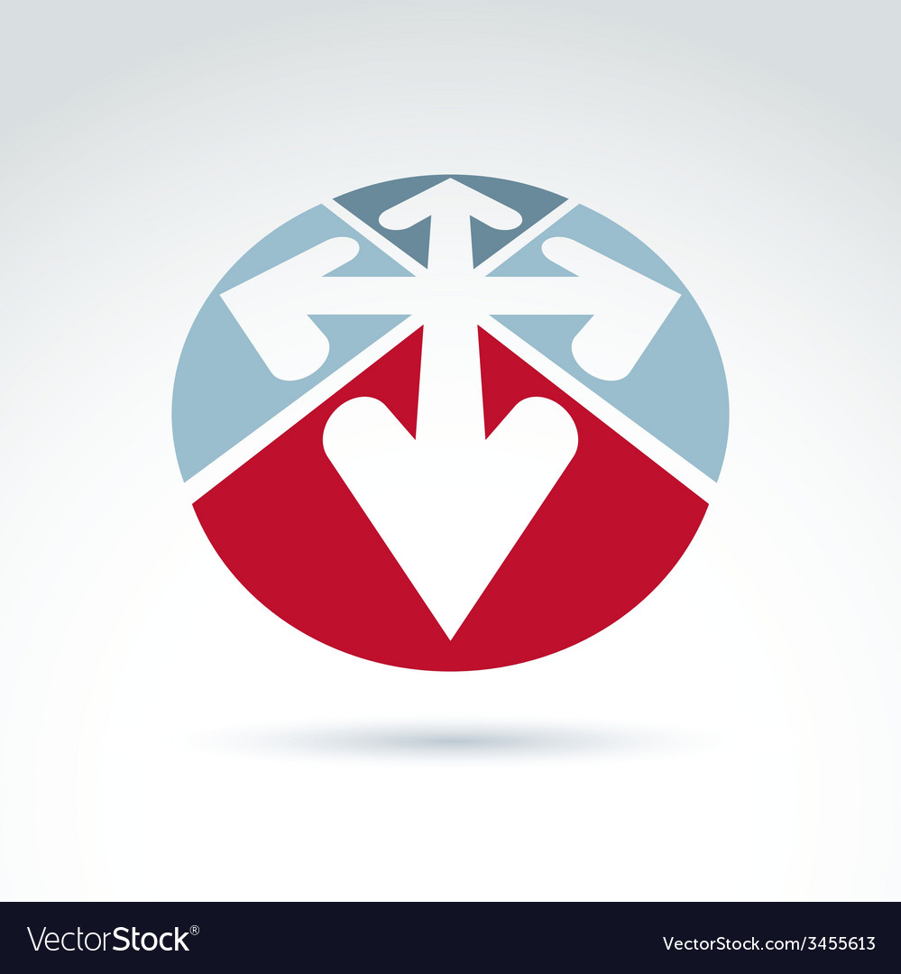 3d abstract emblem with four multidirectional