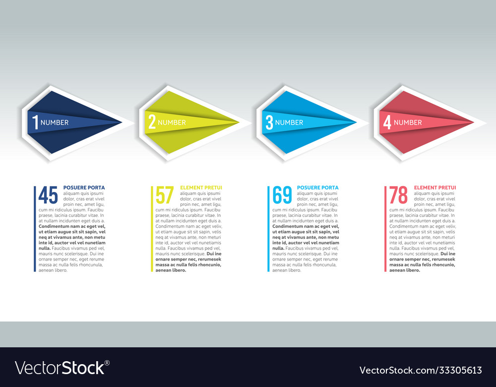 4 steps arrow tutorial chart diagram step