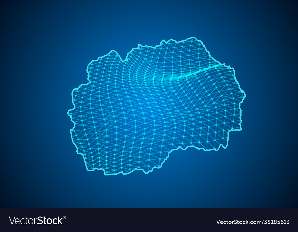 Abstrakte digitale Karte Makedonia mit Partikeln
