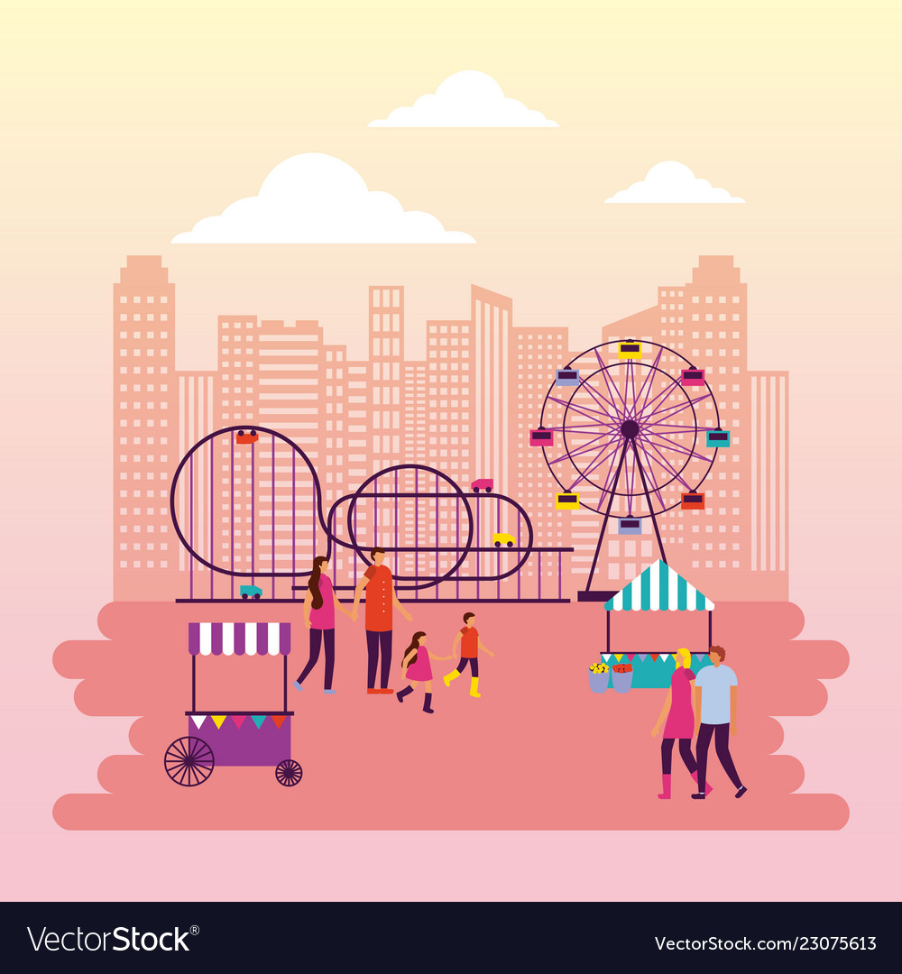 Circus people fair vector image Circus people fair