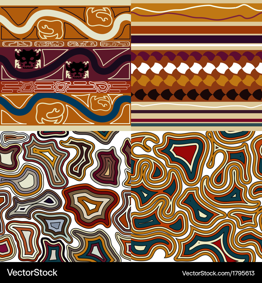 Collection of graphic seamless textures Royalty Free Vector