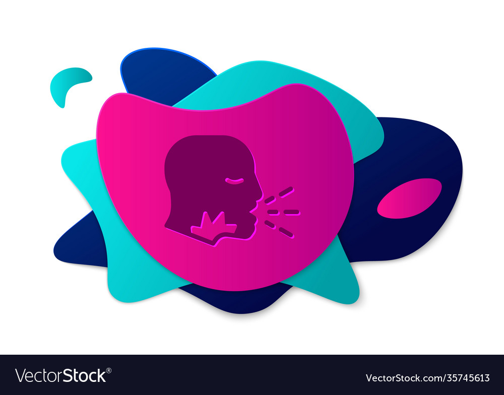 Color man coughing icon isolated on white vector image Color man coughing icon isolated on white