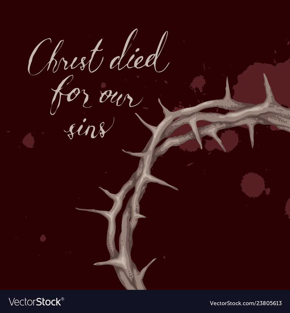 Easter banner christ died for our sins Royalty Free Vector