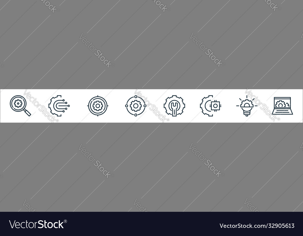 Engineering line icons linear set quality
