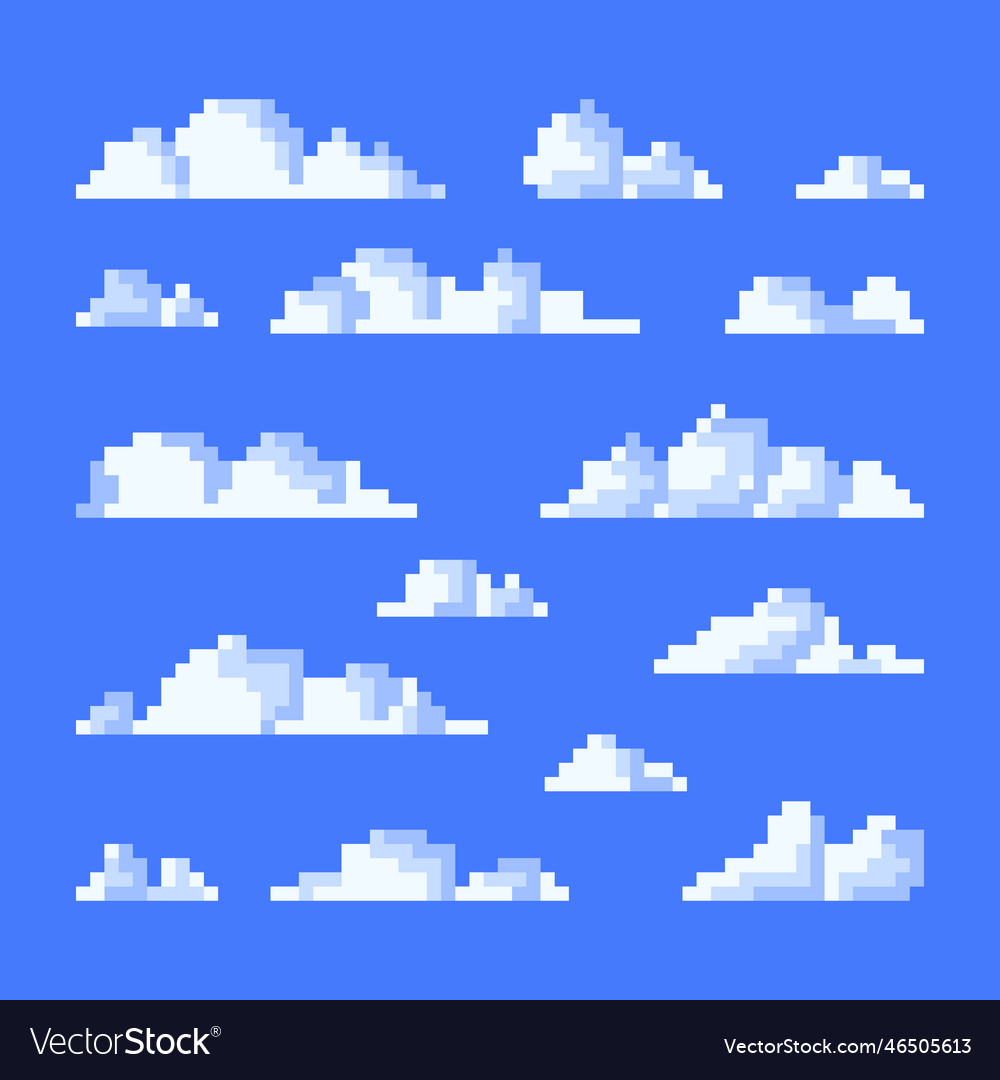 Flat design pixel art cloud Royalty Free Vector Image