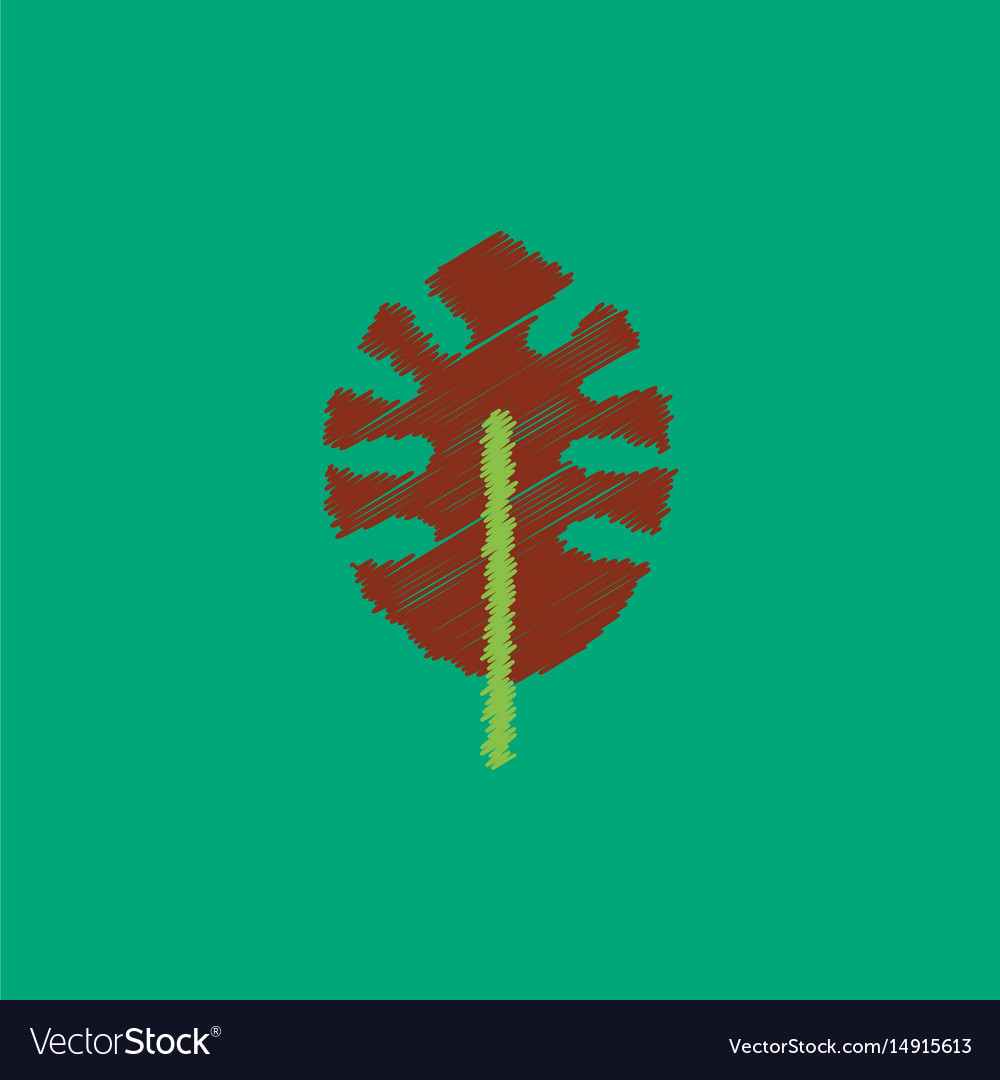 Flat icon design collection leaf of tree