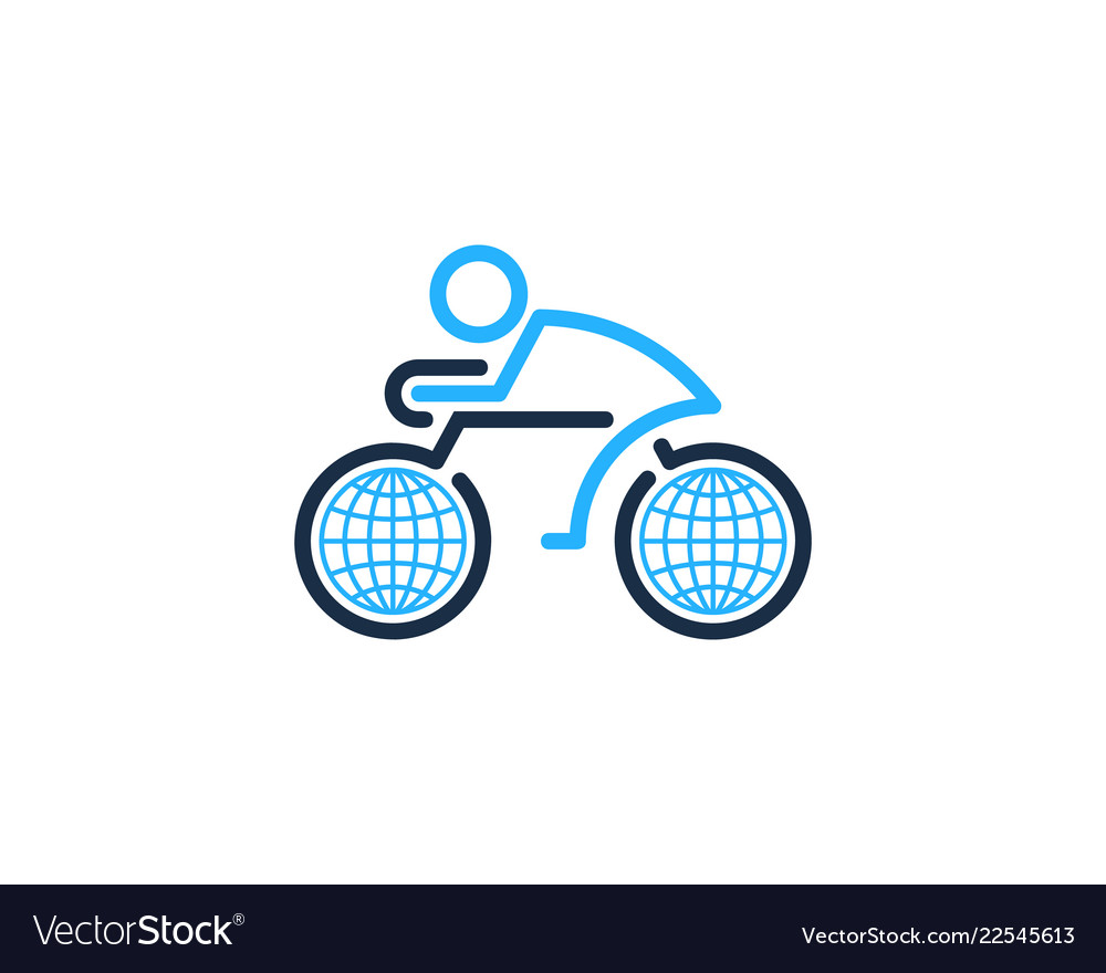 Globe bike logo icon design