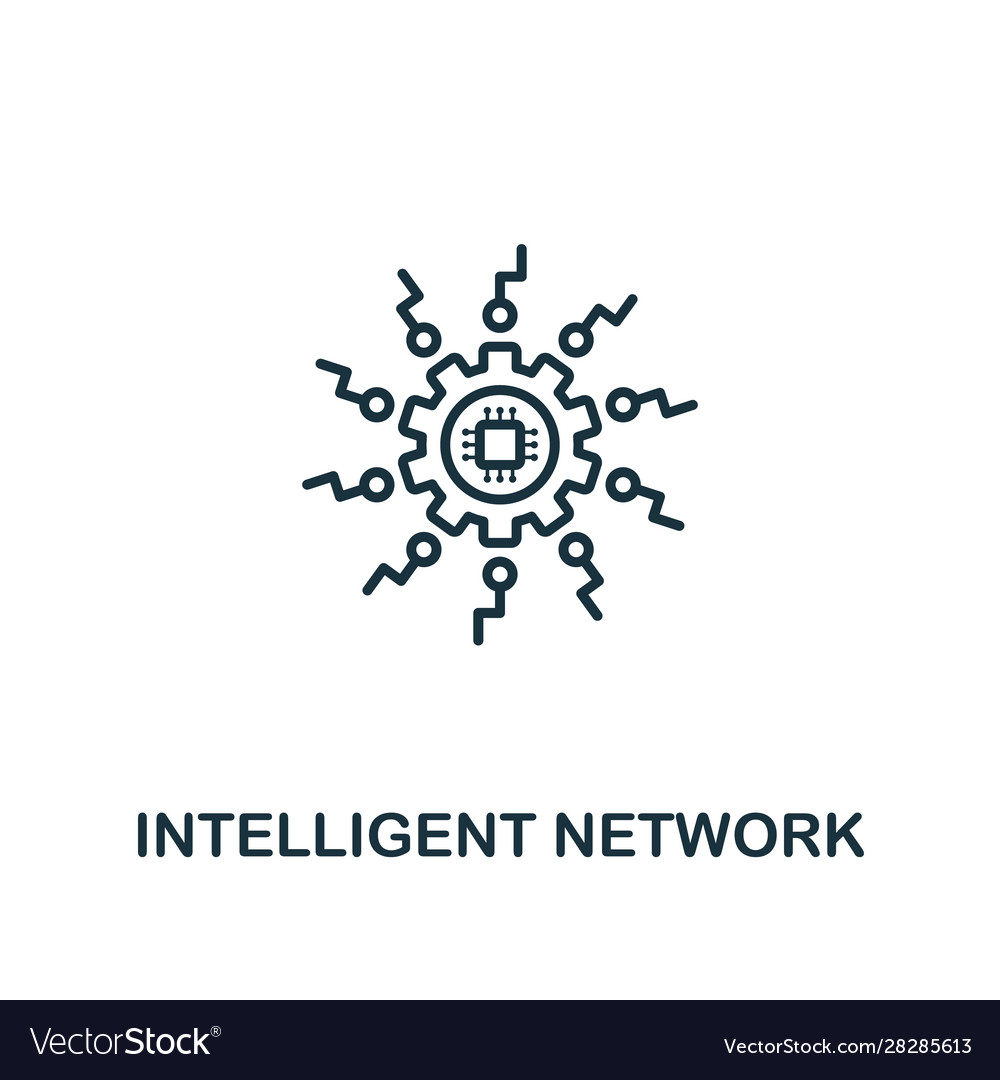 Intelligent network line icon thin style element