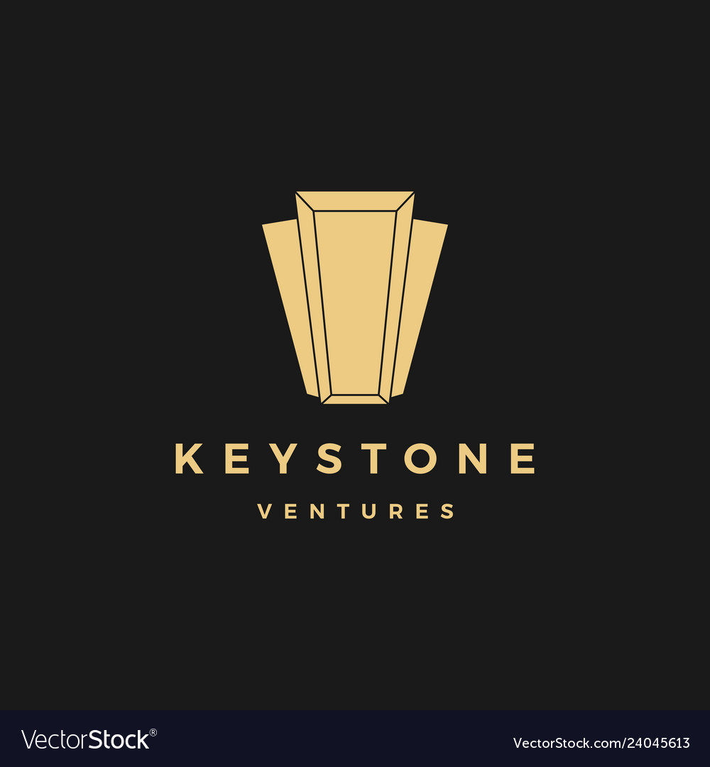 Keystone key stone logo icon line outline monoline