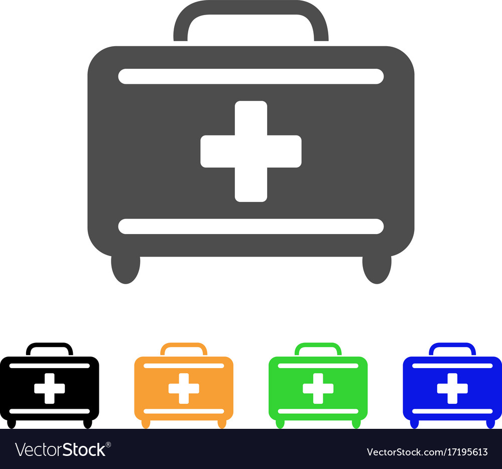 Medical briefcase flat icon