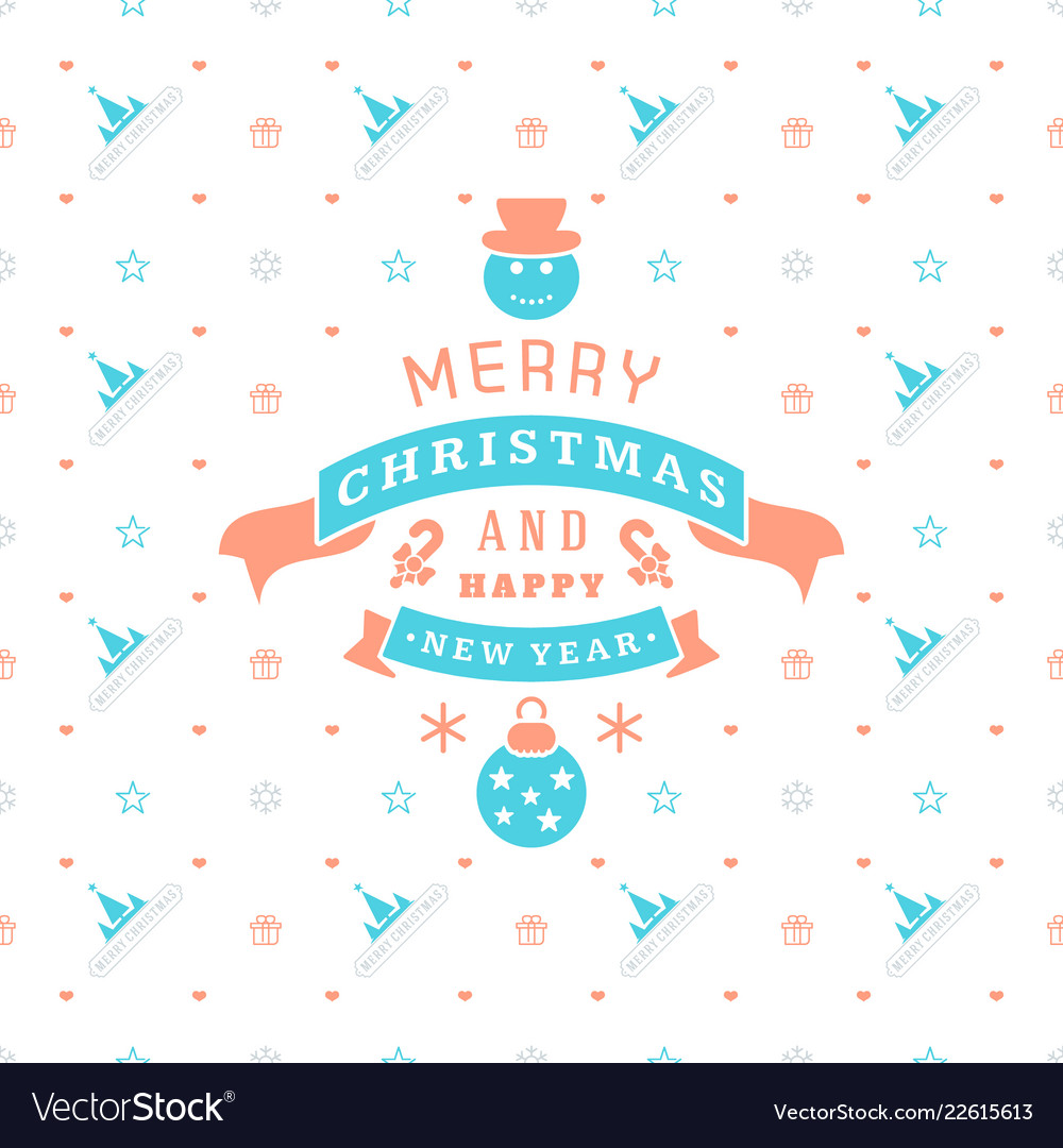 Merry christmas and happy new year retro design