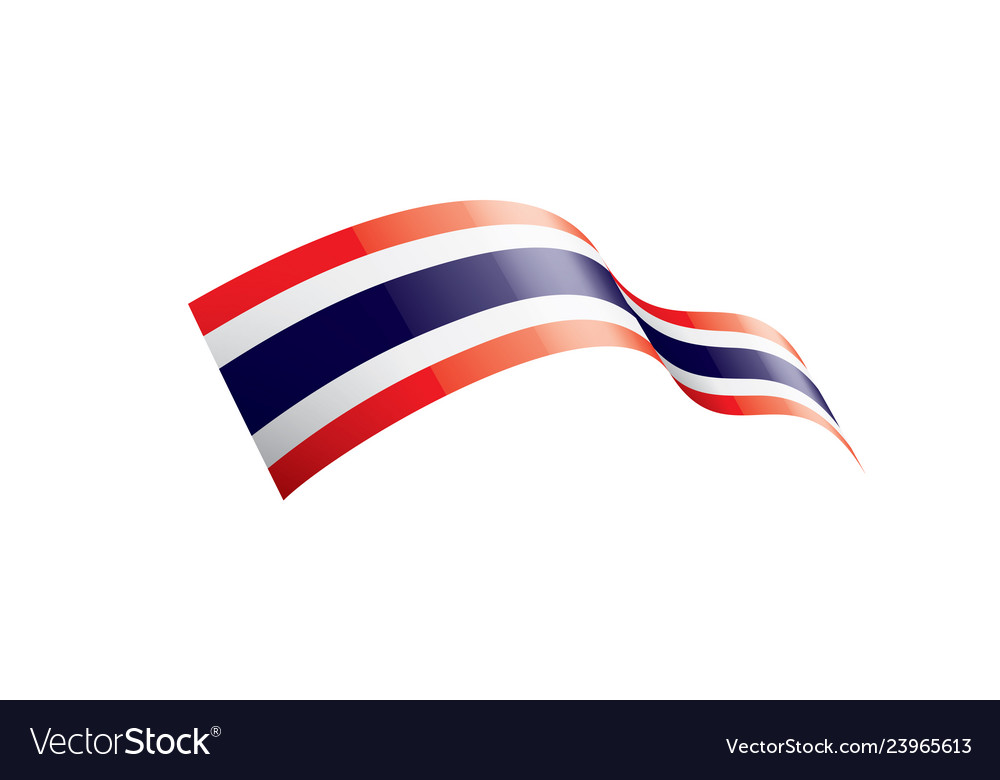 Thailand flag on a white