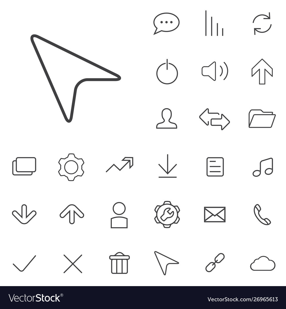 Thin Flat Digital Icon Set - UI