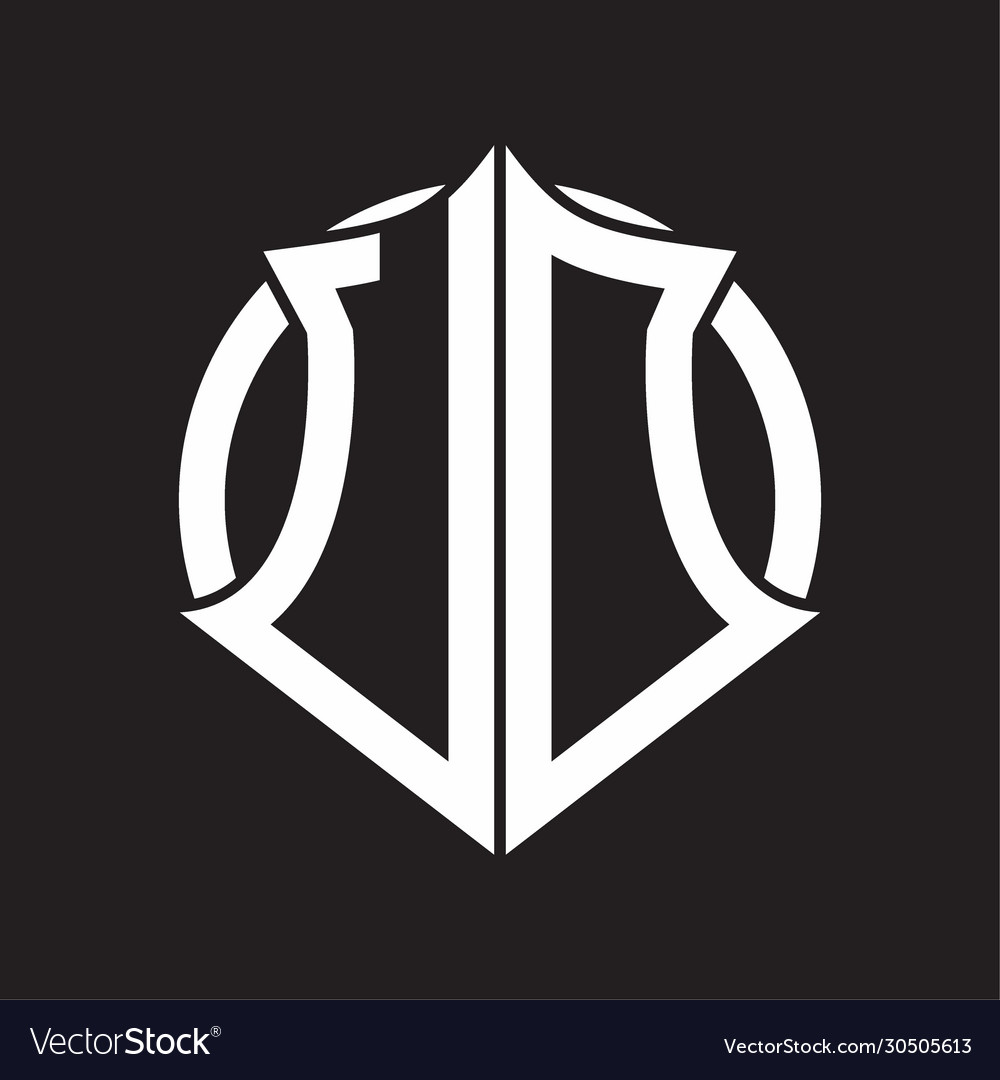 Ud logo monogram with emblem and circle rounded