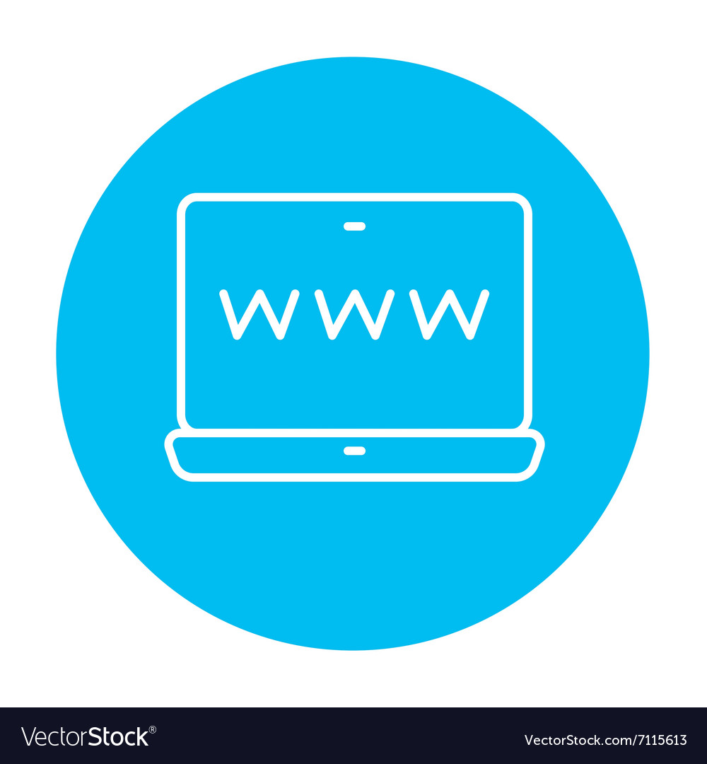 Website on laptop screen line icon Royalty Free Vector Image