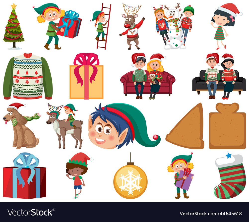 Christmas characters and elements set