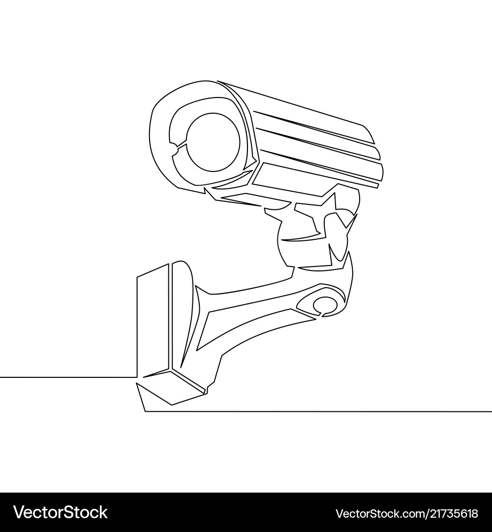 Continuous Line Cctv Camera Line Icon Royalty Free Vector